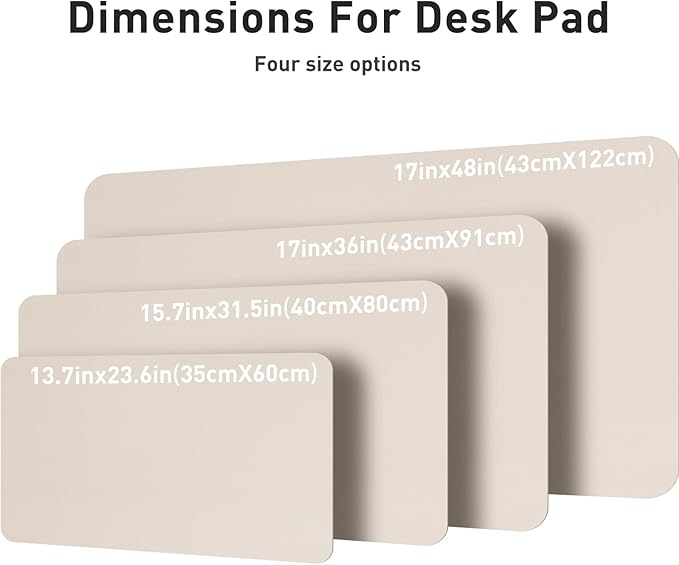 Aothia Large PU Leather Desk Pad Protector – Non - Slip Mouse Pad & Writing Mat for Office/Home, Waterproof, Easy to Clean (36" x 17", Eggshell) | Desk Pads Blotters - TrueDesk