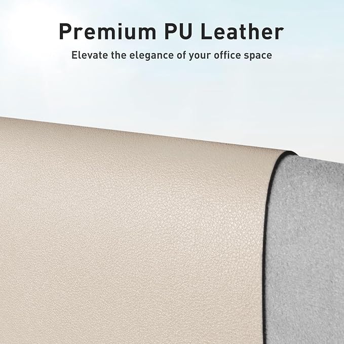 Aothia Large PU Leather Desk Pad Protector – Non - Slip Mouse Pad & Writing Mat for Office/Home, Waterproof, Easy to Clean (36" x 17", Eggshell) | Desk Pads Blotters - TrueDesk
