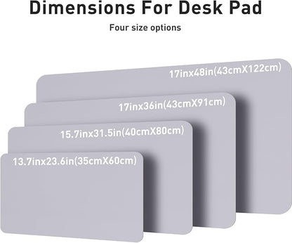 Aothia Large PU Leather Desk Pad Protector - Non - Slip Mouse Pad & Writing Mat for Office/Home, Waterproof, Easy to Clean (36" x 17", Smoky Lavender) | Desk Pads Blotters - TrueDesk