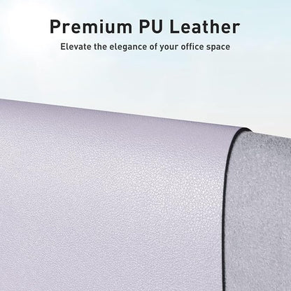 Aothia Large PU Leather Desk Pad Protector – Non - Slip Mouse Pad & Writing Mat for Office/Home, Waterproof, Easy to Clean (48" x 17", Soft Lavender) | Mouse Pads - TrueDesk