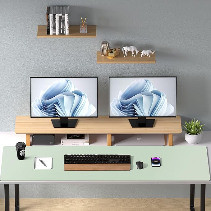 Aothia Large PU Leather Desk Pad Protector - Non - Slip Mouse Pad & Writing Mat for Office/Home, Waterproof, Easy to Clean (48" x 17",Aqua) | Mouse Pads - TrueDesk