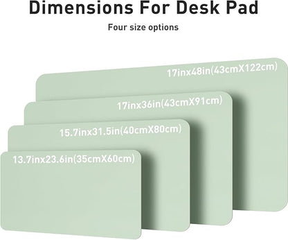 Aothia Large PU Leather Desk Pad Protector - Non - Slip Mouse Pad & Writing Mat for Office/Home, Waterproof, Easy to Clean (48" x 17",Aqua) | Mouse Pads - TrueDesk