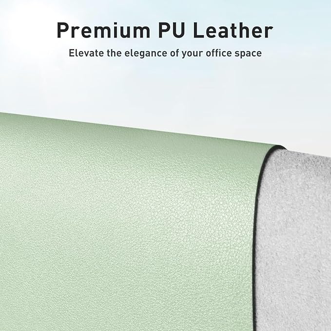 Aothia Large PU Leather Desk Pad Protector - Non - Slip Mouse Pad & Writing Mat for Office/Home, Waterproof, Easy to Clean (48" x 17",Aqua) | Mouse Pads - TrueDesk