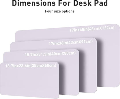 Aothia Large PU Leather Desk Pad Protector – Non - Slip Mouse Pad & Writing Mat for Office/Home, Waterproof, Easy to Clean (Soft Lavender, 23.6" x 13.7") | Mouse Pads - TrueDesk