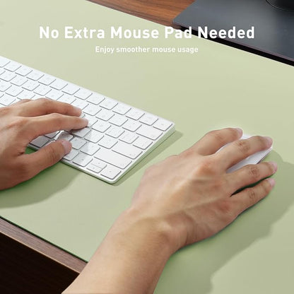 Aothia Leather Desk Pad Protector, Large Mouse Pad, Office Desk Mat, Non - Slip PU Leather Desk Blotter, Laptop Desk Pad, Waterproof Desk Writing Pad for Office and Home (Grass Green, 23.6" x 13.7") | Desk Pads Blotters - TrueDesk