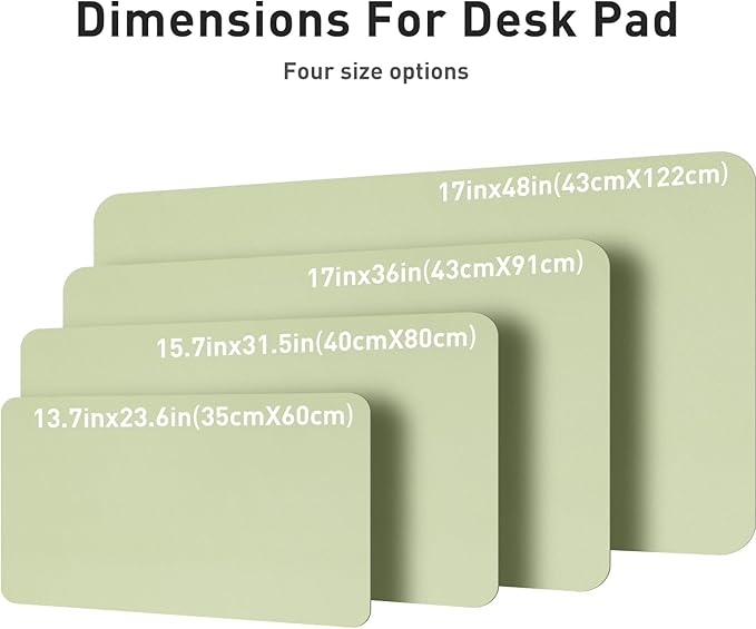 Aothia Leather Desk Pad Protector, Large Mouse Pad, Office Desk Mat, Non - Slip PU Leather Desk Blotter, Laptop Desk Pad, Waterproof Desk Writing Pad for Office and Home (Grass Green, 23.6" x 13.7") | Desk Pads Blotters - TrueDesk
