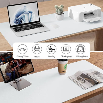 Aothia Leather Desk Pad Protector, Large Mouse Pad, Office Mat, Non - Slip PU Leather Blotter, Laptop Desk Pad, Waterproof Writing Pad for Office and Home (Barely Grey, 23.6" x 13.7") | Desk Pads Blotters - TrueDesk