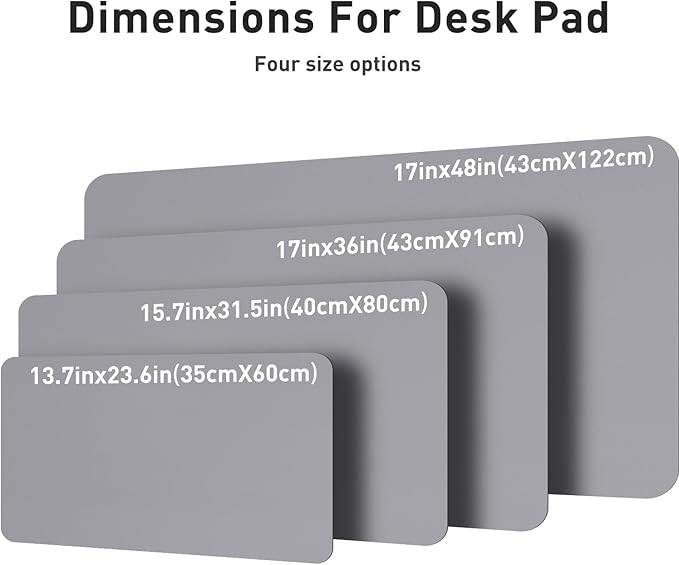 Aothia Leather Desk Pad Protector, Mouse Pad, Office Desk Mat, Non - Slip PU Leather Desk Blotter, Laptop Desk Pad, Waterproof Desk Writing Pad for Office and Home (23.6" x 13.7", Light Grey) | Mouse Pads - TrueDesk