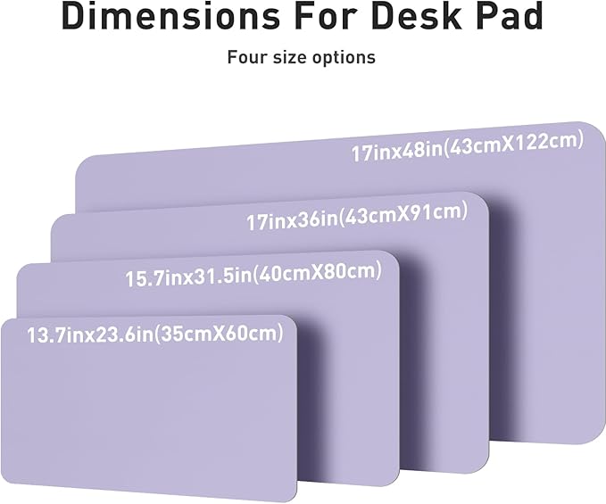 Aothia Leather Desk Pad Protector, Mouse Pad, Office Desk Mat, Non - Slip PU Leather Desk Blotter, Laptop Desk Pad, Waterproof Desk Writing Pad for Office and Home (31.5" x 15.7", Lavender) | Mouse Pads - TrueDesk