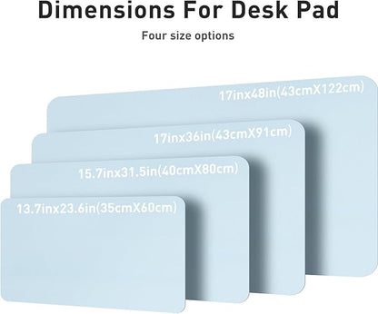 Aothia Leather Desk Pad Protector, Mouse Pad, Office Desk Mat, Non - Slip PU Leather Desk Blotter, Laptop Desk Pad, Waterproof Desk Writing Pad for Office and Home (31.5" x 15.7",Baby Blue) | Mouse Pads - TrueDesk