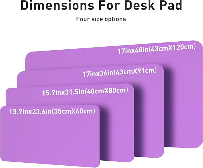Aothia Leather Desk Pad Protector, Mouse Pad, Office Desk Mat, Non - Slip PU Leather Desk Blotter, Laptop Desk Pad, Waterproof Desk Writing Pad for Office and Home (31.5" x 15.7", Iris Violet) | Mouse Pads - TrueDesk