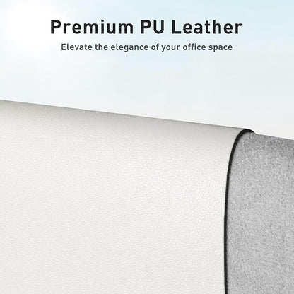 Aothia Leather Desk Pad Protector, Mouse Pad, Office Desk Mat, Non - Slip PU Leather Desk Blotter, Laptop Desk Pad, Waterproof Desk Writing Pad for Office and Home (36" x 17", Off - White) | Mouse Pads - TrueDesk