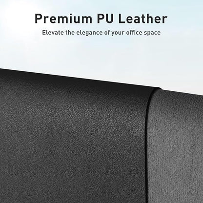 Aothia Leather Desk Pad Protector, Mouse Pad, Office Desk Mat, Non - Slip PU Leather Desk Blotter, Laptop Desk Pad, Waterproof Desk Writing Pad for Office and Home (48"x17", Black) | Mouse Pads - TrueDesk