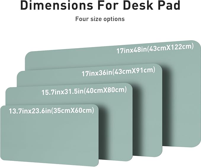 Aothia Leather Desk Pad Protector, Mouse Pad, Office Desk Mat, Non - Slip PU Leather Desk Blotter, Laptop Desk Pad, Waterproof Desk Writing Pad for Office and Home (48"x17", Light Blue) | Mouse Pads - TrueDesk