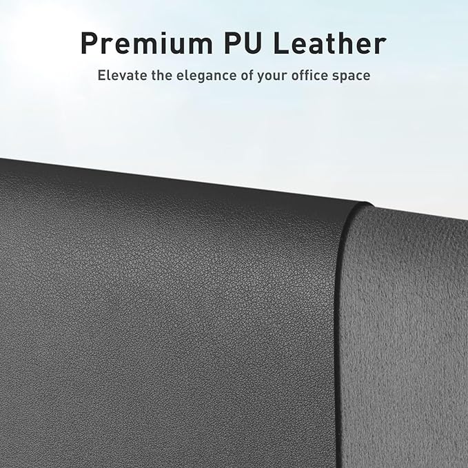 Aothia Leather Desk Pad Protector, Mouse Pad, Office Desk Mat, Non - Slip PU Leather Desk Blotter, Laptop Desk Pad, Waterproof Desk Writing Pad for Office and Home (48"x17", Gray) | Mouse Pads - TrueDesk