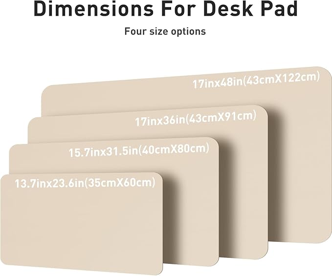 Aothia Leather Desk Pad Protector, Mouse Pad, Office Desk Mat, Non - Slip PU Leather Desk Blotter, Laptop Desk Pad, Waterproof Desk Writing Pad for Office and Home (Beige, 36" x 17") | Mouse Pads - TrueDesk