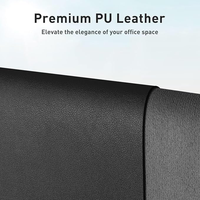 Aothia Leather Desk Pad Protector, Mouse Pad, Office Desk Mat, Non - Slip PU Leather Desk Blotter, Laptop Desk Pad, Waterproof Desk Writing Pad for Office and Home (Black,36" x 17") | Mouse Pads - TrueDesk