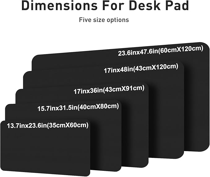 Aothia Leather Desk Pad Protector, Mouse Pad, Office Desk Mat, Non - Slip PU Leather Desk Blotter, Laptop Desk Pad, Waterproof Desk Writing Pad for Office and Home (Black,36" x 17") | Mouse Pads - TrueDesk