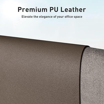 Aothia Leather Desk Pad Protector, Mouse Pad, Office Desk Mat, Non - Slip PU Leather Desk Blotter, Laptop Desk Pad, Waterproof Desk Writing Pad for Office and Home (Coffee, 36" x 17") | Desk Pads Blotters - TrueDesk