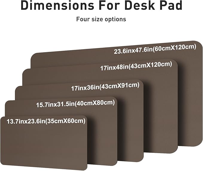 Aothia Leather Desk Pad Protector, Mouse Pad, Office Desk Mat, Non - Slip PU Leather Desk Blotter, Laptop Desk Pad, Waterproof Desk Writing Pad for Office and Home (Coffee, 36" x 17") | Desk Pads Blotters - TrueDesk