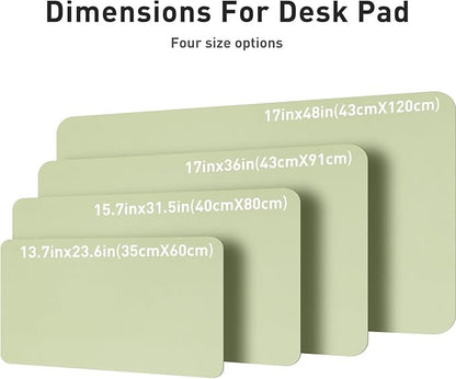 Aothia Leather Desk Pad Protector, Mouse Pad, Office Desk Mat, Non - Slip PU Leather Desk Blotter, Laptop Desk Pad, Waterproof Desk Writing Pad for Office and Home (Grass Green, 36" x 17") | Desk Pads Blotters - TrueDesk