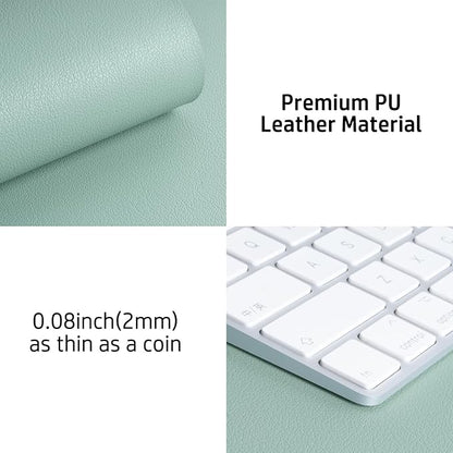 Aothia Leather Desk Pad Protector, Mouse Pad, Office Desk Mat, Non - Slip PU Leather Desk Blotter, Laptop Desk Pad, Waterproof Desk Writing Pad for Office and Home (Light Blue,31.5" x 15.7") | Mouse Pads - TrueDesk