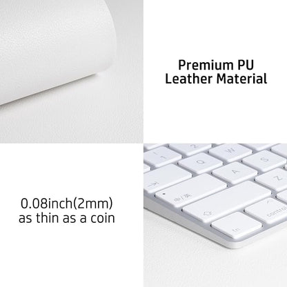 Aothia Leather Desk Pad Protector, Mouse Pad,Office Desk Mat, Non - Slip PU Leather Desk Blotter, Laptop Desk Pad, Waterproof Desk Writing Pad for Office and Home (48"x17", Off - White) | Mouse Pads - TrueDesk