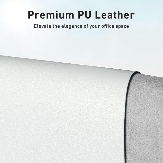 Aothia Leather Desk Pad Protector, Office Desk Mat, Large Mouse Pad, Non - Slip PU Leather Desk Blotter, Laptop Desk Pad, Waterproof Desk Writing Pad for Office and Home (48"x17", Barely Grey) | Desk Pads Blotters - TrueDesk