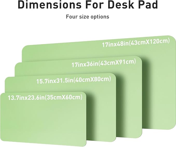 Aothia Leather Desk Pad Protector, Office Desk Mat, Large Mouse Pad, Non - Slip PU Leather Desk Blotter, Laptop Desk Pad, Waterproof Desk Writing Pad for Office and Home (48"x17", Foam Green) | Mouse Pads - TrueDesk