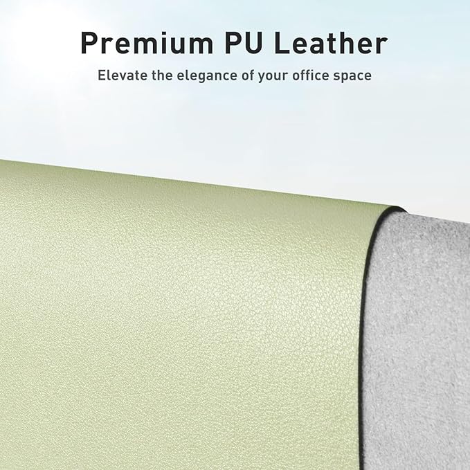 Aothia Leather Desk Pad Protector, Office Desk Mat, Large Mouse Pad, Non - Slip PU Leather Desk Blotter, Laptop Desk Pad, Waterproof Desk Writing Pad for Office and Home (48"x17", Grass Green) | Desk Pads Blotters - TrueDesk