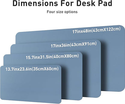 Aothia Leather Desk Pad Protector, Office Mat, Large Mouse Pad, Non - Slip PU Leather Blotter, Laptop Desk Pad, Waterproof Writing Pad for Office and Home (Denim Blue, 31.5" x 15.7") | Mouse Pads - TrueDesk