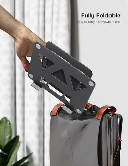 Aoviho Adjustable Laptop Stand for Desk, Portable Laptop Stand Holder and Riser, Foldable Aluminum Notebook Computer Stand for MacBook Air Pro HP Lenovo Dell Samsung Chromebook, 10 - 15.6 inch, Black | Stands - TrueDesk