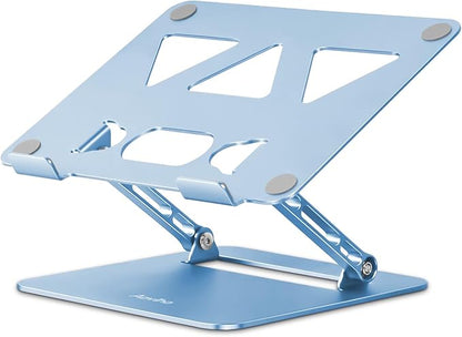 Aoviho Adjustable Laptop Stand for Desk,Portable Laptop Stand Holder and Riser,Foldable Aluminum Notebook Computer Stands for MacBook Air Pro HP Lenovo Dell Samsung Chromebook, 10 - 15.6 inch, Sky Blue | Stands - TrueDesk