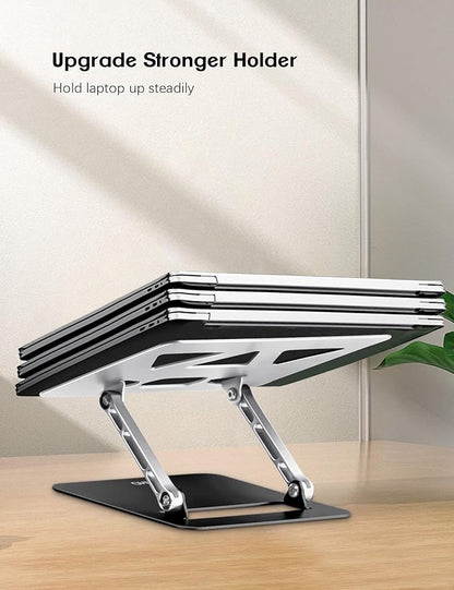Aoviho Adjustable Laptop Stand for Desk,Portable Laptop Stand Holder and Riser,Foldable Aluminum Notebook Computer Stands for MacBook Air Pro HP Lenovo Dell Samsung, 10 - 15.6 inch (Silver - Gray - Black) | Stands - TrueDesk