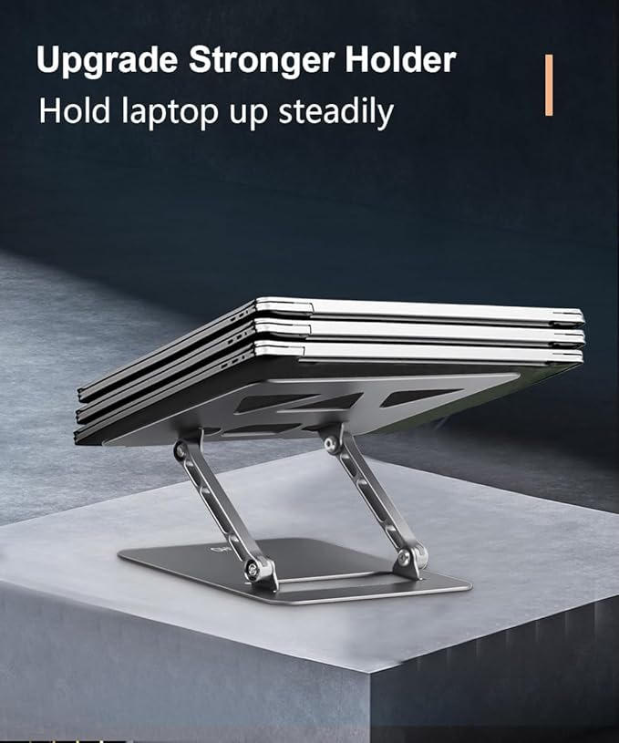 Aoviho Adjustable Laptop Stand for Desk,Portable Laptop Stand Holder and Riser,Foldable Aluminum Notebook Computer Stands for MacBook Air Pro HP Lenovo Dell Samsung Chromebook, 10 - 15.6 inch, Grey | Stands - TrueDesk