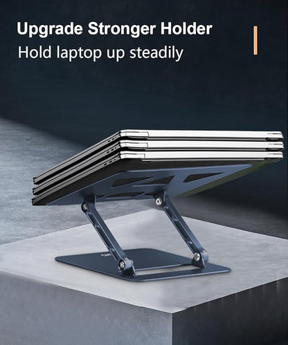 Aoviho Adjustable Laptop Stand for Desk,Portable Laptop Stand Holder and Riser,Foldable Aluminum Notebook Computer Stands for MacBook Air Pro HP Lenovo Dell Samsung Chromebook, 10 - 15.6 inch,Navy Blue | Stands - TrueDesk