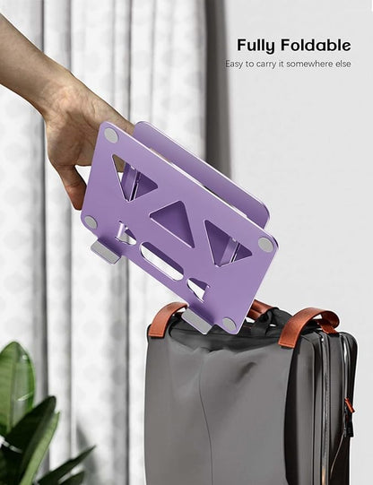 Aoviho Adjustable Laptop Stand for Desk,Portable Laptop Stand Holder and Riser,Foldable Aluminum Notebook Computer Stands for MacBook Air Pro HP Lenovo Dell Samsung Chromebook, 10 - 15.6 inch, Purple | Stands - TrueDesk