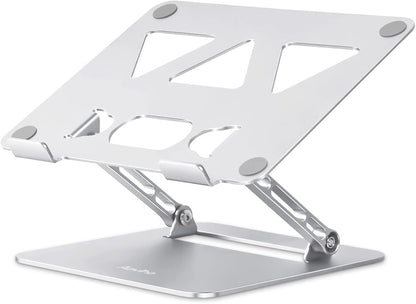 Aoviho Adjustable Laptop Stand for Desk,Portable Laptop Stand Holder and Riser,Foldable Aluminum Notebook Computer Stands for MacBook Air Pro HP Lenovo Dell Samsung Chromebook, 10 - 15.6 inch, Silver | Stands - TrueDesk