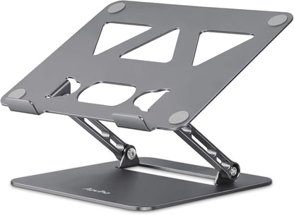 Aoviho Adjustable Laptop Stand for Desk,Portable Laptop Stand Holder and Riser,Foldable Aluminum Notebook Computer Stands for MacBook Air Pro HP Lenovo Dell Samsung Chromebook, 10 - 15.6 inch, Grey | Stands - TrueDesk