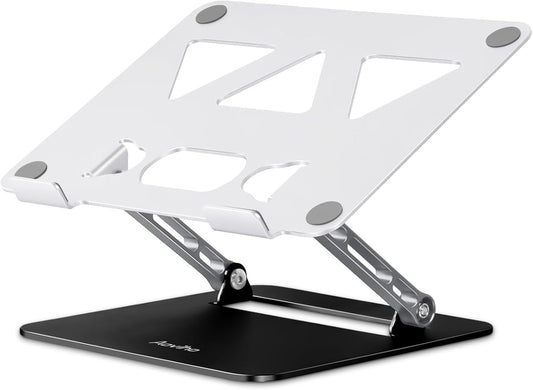 Aoviho Adjustable Laptop Stand for Desk,Portable Laptop Stand Holder and Riser,Foldable Aluminum Notebook Computer Stands for MacBook Air Pro HP Lenovo Dell Samsung, 10 - 15.6 inch (Silver - Gray - Black) | Stands - TrueDesk