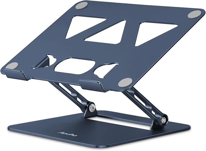 Aoviho Adjustable Laptop Stand for Desk,Portable Laptop Stand Holder and Riser,Foldable Aluminum Notebook Computer Stands for MacBook Air Pro HP Lenovo Dell Samsung Chromebook, 10 - 15.6 inch,Navy Blue | Stands - TrueDesk