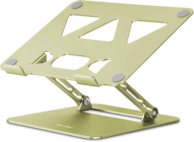 Aoviho Laptop Stand for Desk,Adjustable Laptop Stand Holder and Riser,Foldable Aluminum Notebook Computer Stands for MacBook Air Pro HP Lenovo Dell Samsung Chromebook, 10 - 15.6 inch,Yellow Green | Stands - TrueDesk