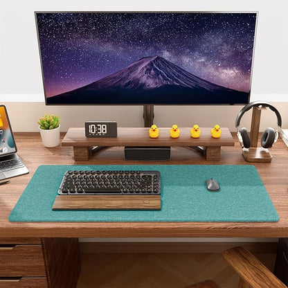 Auhoahsil Felt Desk Mat, Minimalist Large Mouse Pad XL 31.5 x 11.8 in, Desk Matt for Desktop, Keyboard, Laptop, Computer, Office, Work from Home, Gaming, Dark Green | Mouse Pads - TrueDesk