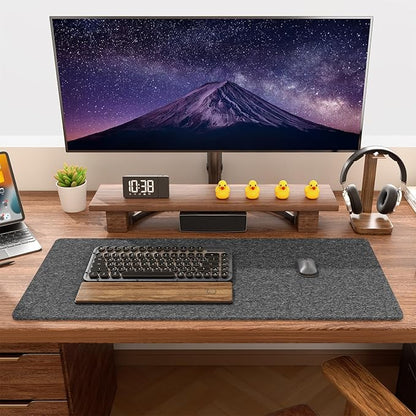 Auhoahsil Felt Desk Mat, Minimalist Large Mouse Pad XL 31.5 x 11.8 in, Desk Matt for Desktop, Keyboard, Laptop, Computer, Office, Work from Home, Gaming, Gray | Mouse Pads - TrueDesk