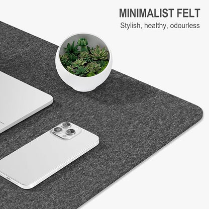 Auhoahsil Felt Desk Mat, Minimalist Large Mouse Pad XL 31.5 x 11.8 in, Desk Matt for Desktop, Keyboard, Laptop, Computer, Office, Work from Home, Gaming, Gray | Mouse Pads - TrueDesk