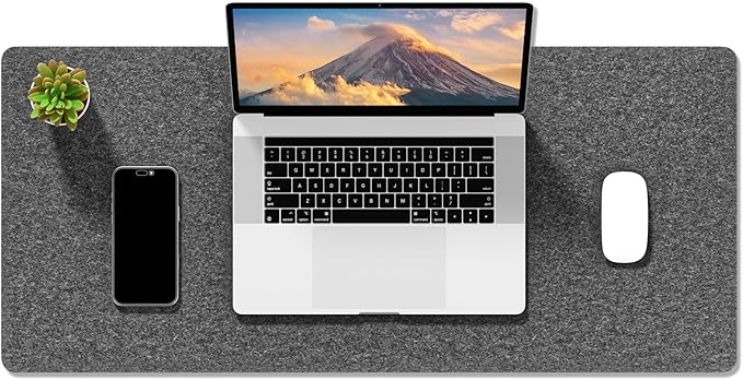 Auhoahsil Felt Desk Mat, Minimalist Large Mouse Pad XL 31.5 x 11.8 in, Desk Matt for Desktop, Keyboard, Laptop, Computer, Office, Work from Home, Gaming, Gray | Mouse Pads - TrueDesk