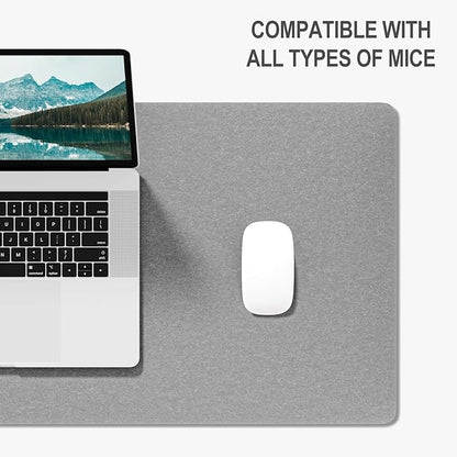 Auhoahsil Felt Desk Mat, Minimalist Large Mouse Pad XL 31.5 x 11.8 in, Desk Matt for Desktop, Keyboard, Laptop, Computer, Office, Work from Home, Gaming, Light Gray | Mouse Pads - TrueDesk