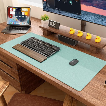 Auhoahsil Felt Desk Mat, Minimalist Large Mouse Pad XL 31.5 x 11.8 in, Desk Matt for Desktop, Keyboard, Laptop, Computer, Office, Work from Home, Gaming, Light Green | Mouse Pads - TrueDesk