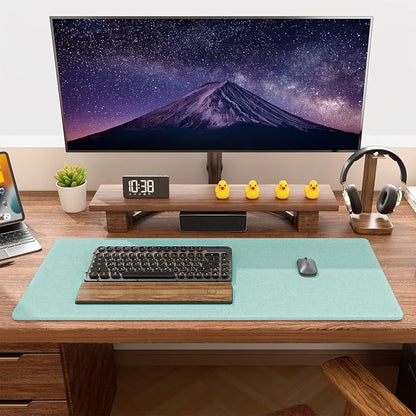 Auhoahsil Felt Desk Mat, Minimalist Large Mouse Pad XL 31.5 x 11.8 in, Desk Matt for Desktop, Keyboard, Laptop, Computer, Office, Work from Home, Gaming, Light Green | Mouse Pads - TrueDesk