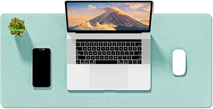 Auhoahsil Felt Desk Mat, Minimalist Large Mouse Pad XL 31.5 x 11.8 in, Desk Matt for Desktop, Keyboard, Laptop, Computer, Office, Work from Home, Gaming, Light Green | Mouse Pads - TrueDesk